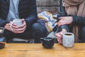 Drinking tea with friends