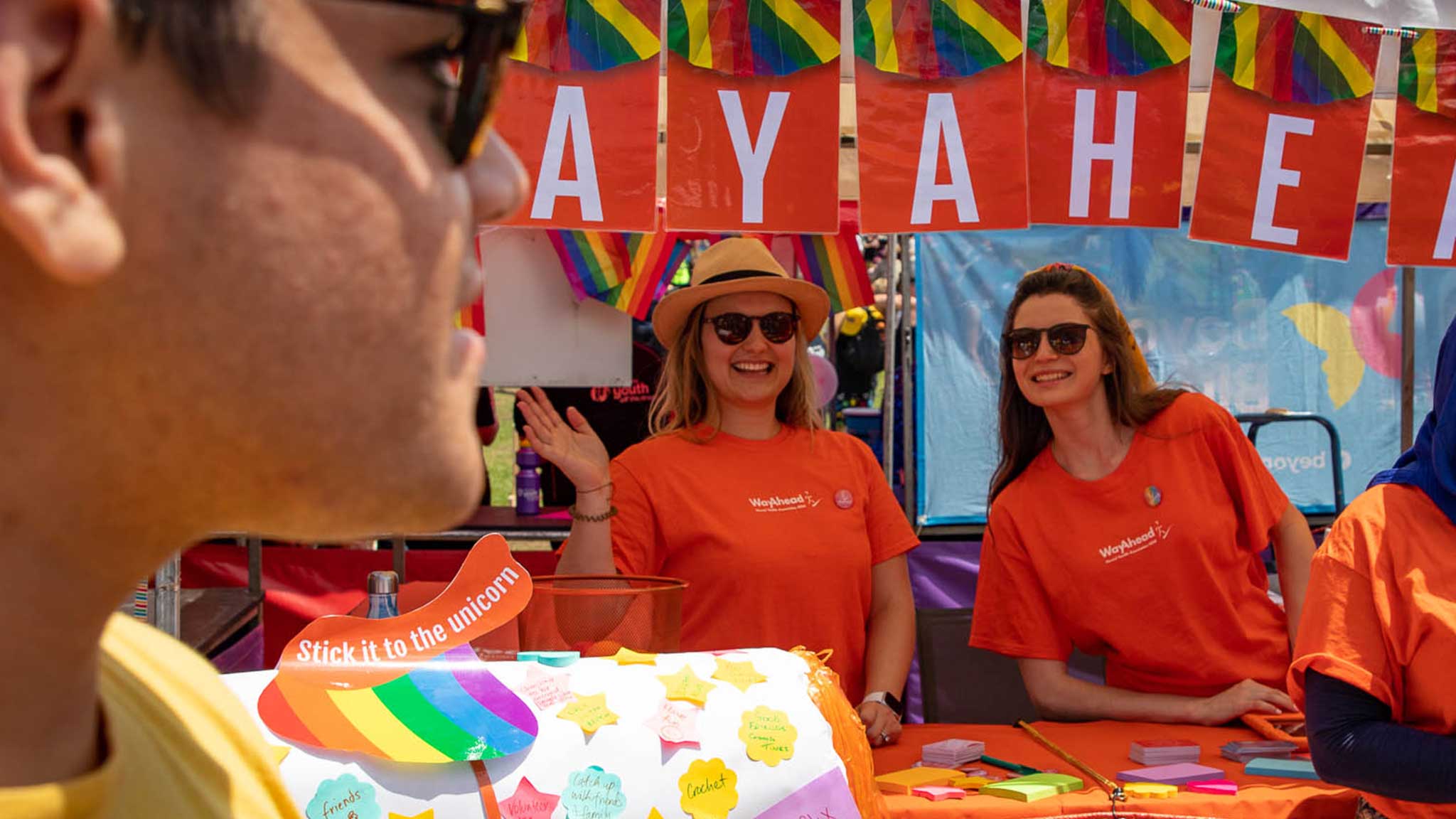 People at Fair Day event stall